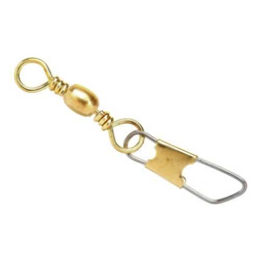 Eagle Claw 01041-010 Barrel Fishing Swivel Size 10 With Safety Snap Brass  7per for sale online